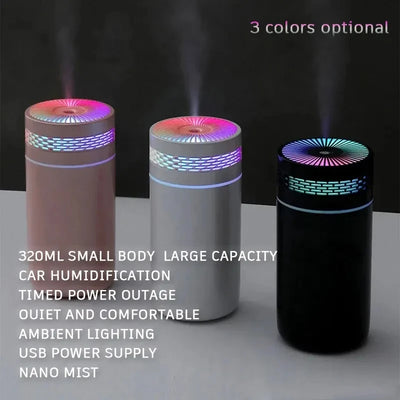 Portable USB Car Air Humidifier with LED Light - Smarsty