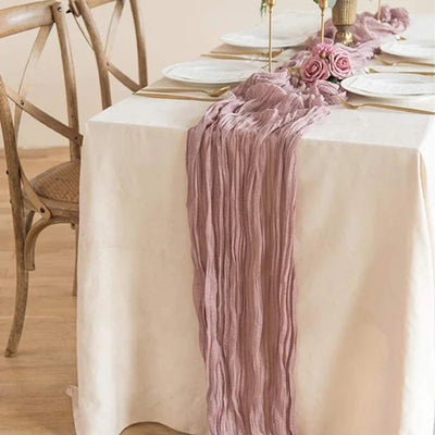 Rustic Cheese Cloth Table Runner for Weddings and Events - Smarsty