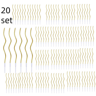 6/12/48pcs/1case Birthday Candles Spiral Cake Candles  Long Thin Cake Candles For Wedding Party And Cake Decoration - Smarsty