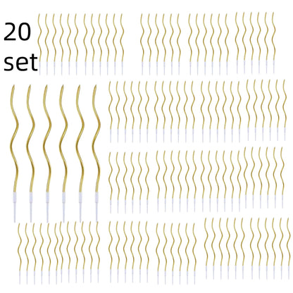 6/12/48pcs/1case Birthday Candles Spiral Cake Candles  Long Thin Cake Candles For Wedding Party And Cake Decoration - Smarsty