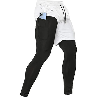 Men's Sport Pants 2 in1 Training Athletic Tracksuits Sportswear Workout Male Jogging Trousers Gym Fitness Running Pants Men - Smarsty