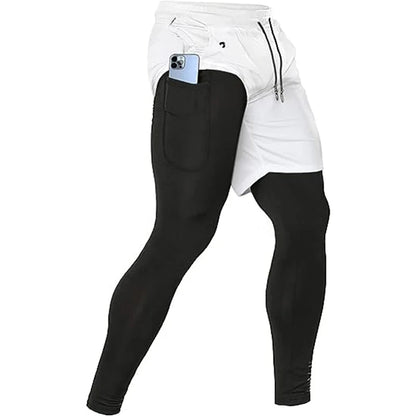 Men's Sport Pants 2 in1 Training Athletic Tracksuits Sportswear Workout Male Jogging Trousers Gym Fitness Running Pants Men - Smarsty