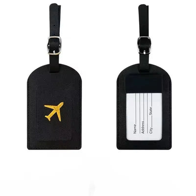 Stamped Leather Business Luggage Tag Suitcase Address Label Luggage Boarding Case Label Name ID Address Clip Travel Accessories - Smarsty