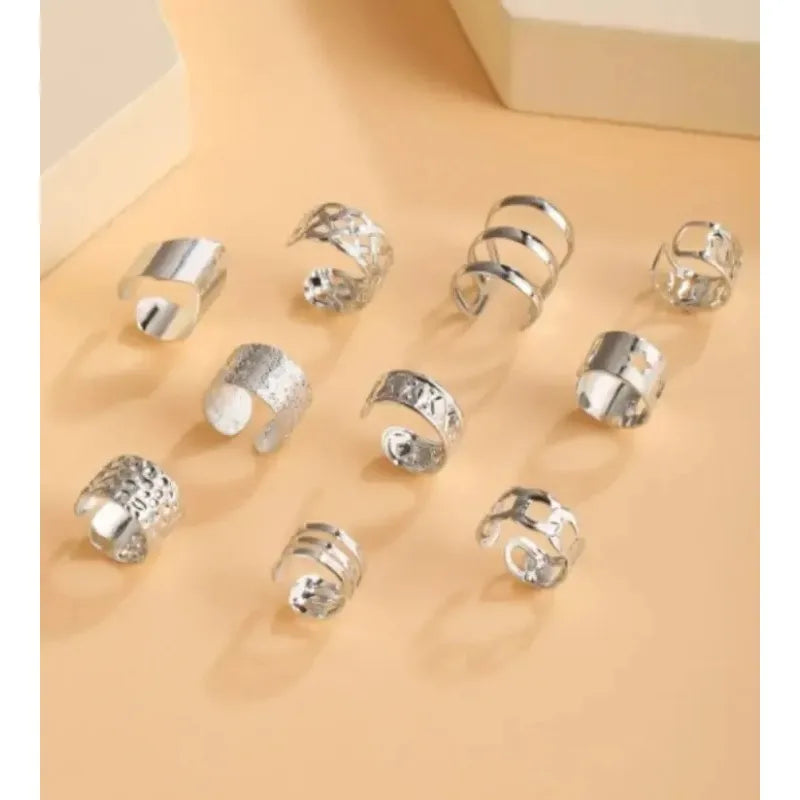 Hollow Leaf Design Clip On Earrings Set for Trendy Women - Smarsty