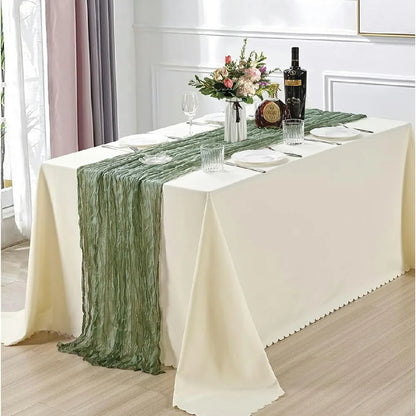 Boho Cheesecloth Table Runner Set for Elegant Events - Smarsty