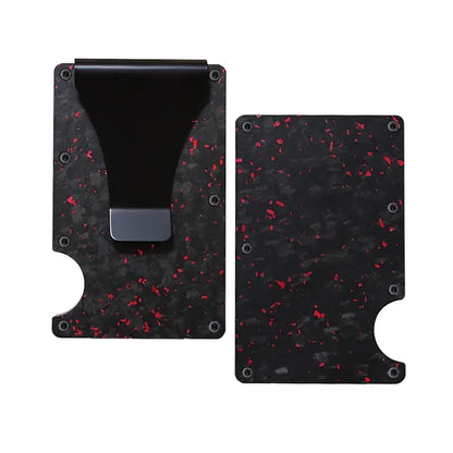 Carbon Fiber Metal Minimalist Slim Credit Card Holder Men Wallet Carteira for Men RFID Cashback Bank Cardholder Case Walet Money - Smarsty