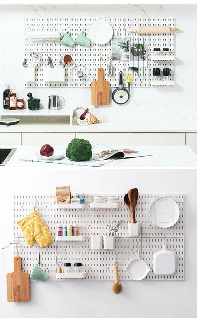 DIY Pegboard Accessories Kitchen Organization No Drill Hanging Shelf Storage Hooks Wall Organizer Crafts For Garage Room by Smarsty
