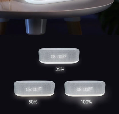 Alarm Clock Wireless Charger Night Light Thermometer Dock - Smarsty