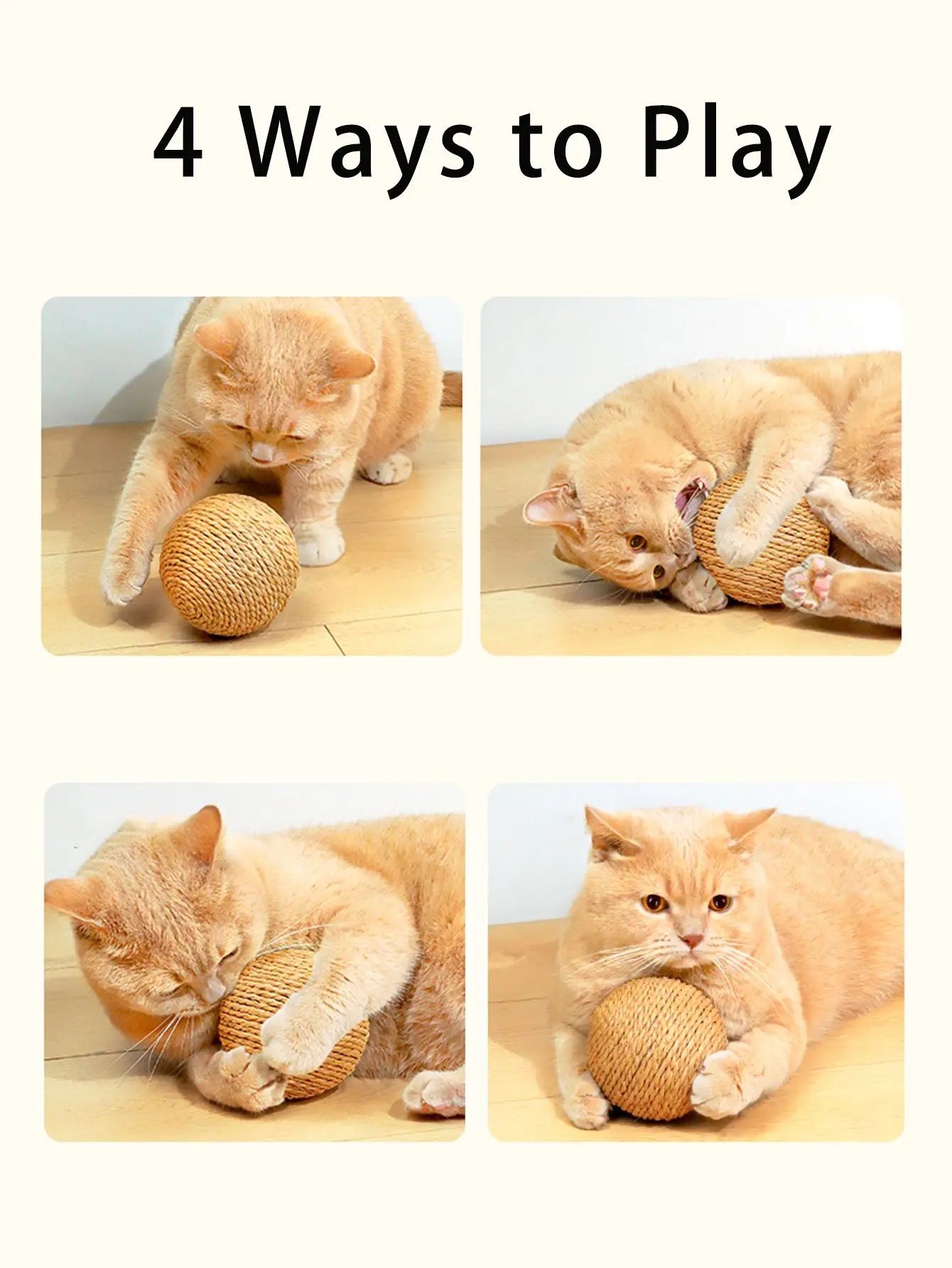 Interactive Sisal Cat Scratching Ball Toy for Dental Care - Smarsty
