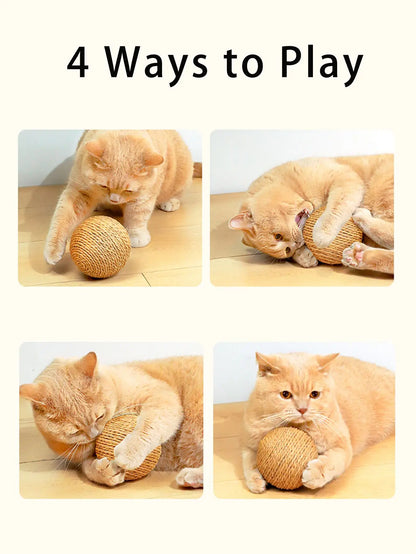 Interactive Sisal Cat Scratching Ball Toy for Dental Care - Smarsty
