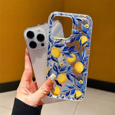 Summer Fresh Fruit Lemon Print TPU Phone Case for IPhone 16 17 15 14 13 12 11 Pro Max 16 Plus 17 Air Cushion Shockproof Cover by Smarsty