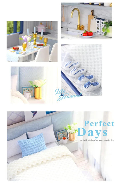 DIY Doll House Miniature Dollhouse With Furnitures Wooden House Miniaturas Toys For Children New Year Christmas Gift A by Smarsty