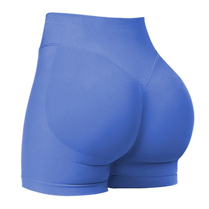 4.5''Shorts Seamless Low Ribbed Waistband Gym Shorts Scrunch Bum Yoga Shorts Booty High Stretch Running Bike Shorts - Smarsty