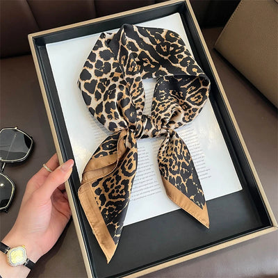 Bohemian Silk Square Scarf for Women Luxury Floral Print - Smarsty