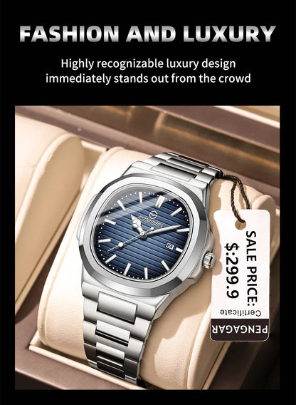 Luxury Waterproof Men’s Quartz Wristwatch with Luminous Dial - Smarsty