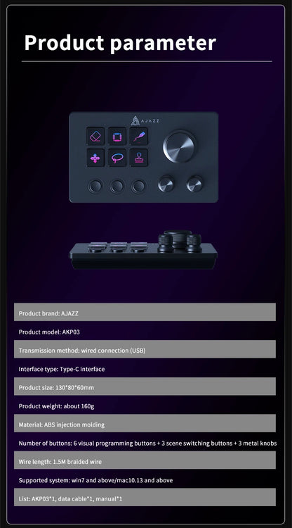 Programmable Macro Keyboard With 12 Keys For Gaming