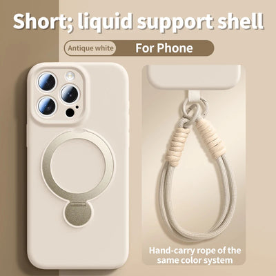 For iPhone 17 Pro Max Lanyard Magnetic Phone Case For iPhone Air 16 13 15 14 Pro Max For Magsafe Wireless Charge Silicone Cover - Smarsty