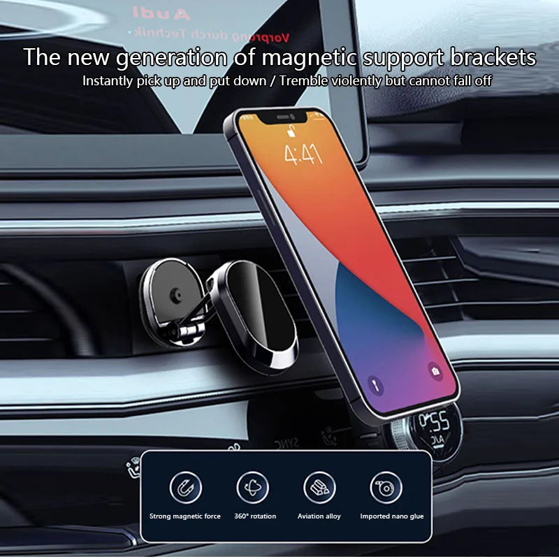 Rotatable Magnetic Car Phone Stand With Foldable Design - Smarsty