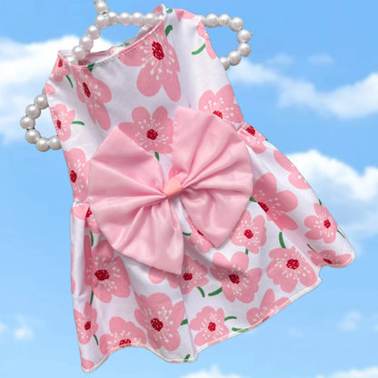 Cute Summer Dog Dress for Small Dogs with Bowknot - Smarsty