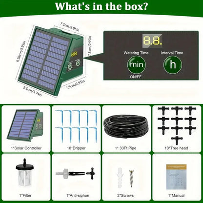 Solar Powered Automatic Drip Irrigation System for Gardens - Smarsty