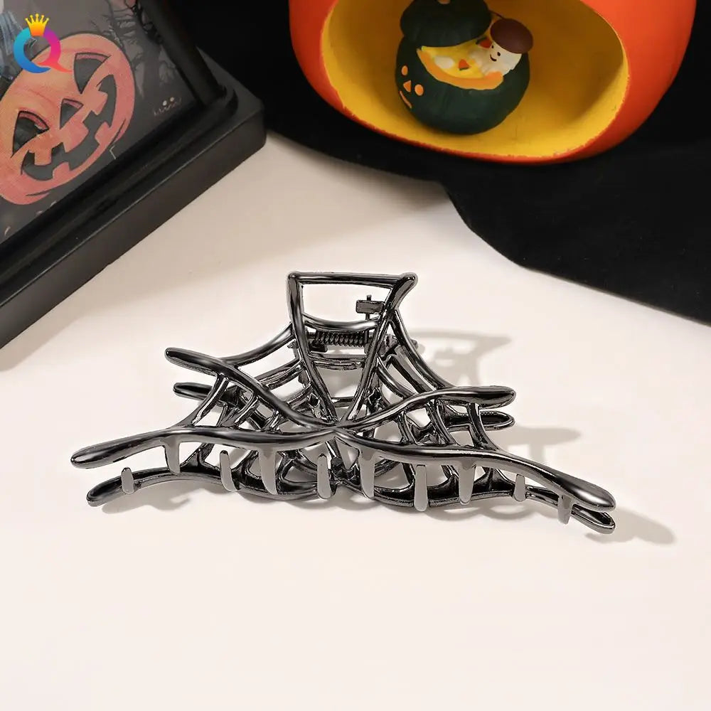 Gothic Spider Pearl Metal Hair Claw Clip Strong Hold - Smarsty
