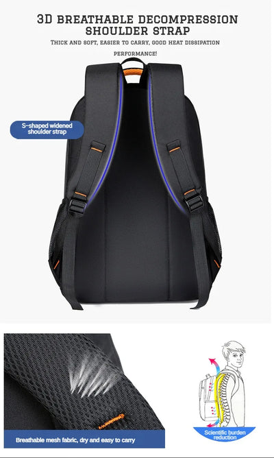 Men's Backpacks Oxford Waterproof Rucksack Business Computer Bag Casual Travel Backpack Senior High School Student Schoolbag - Smarsty