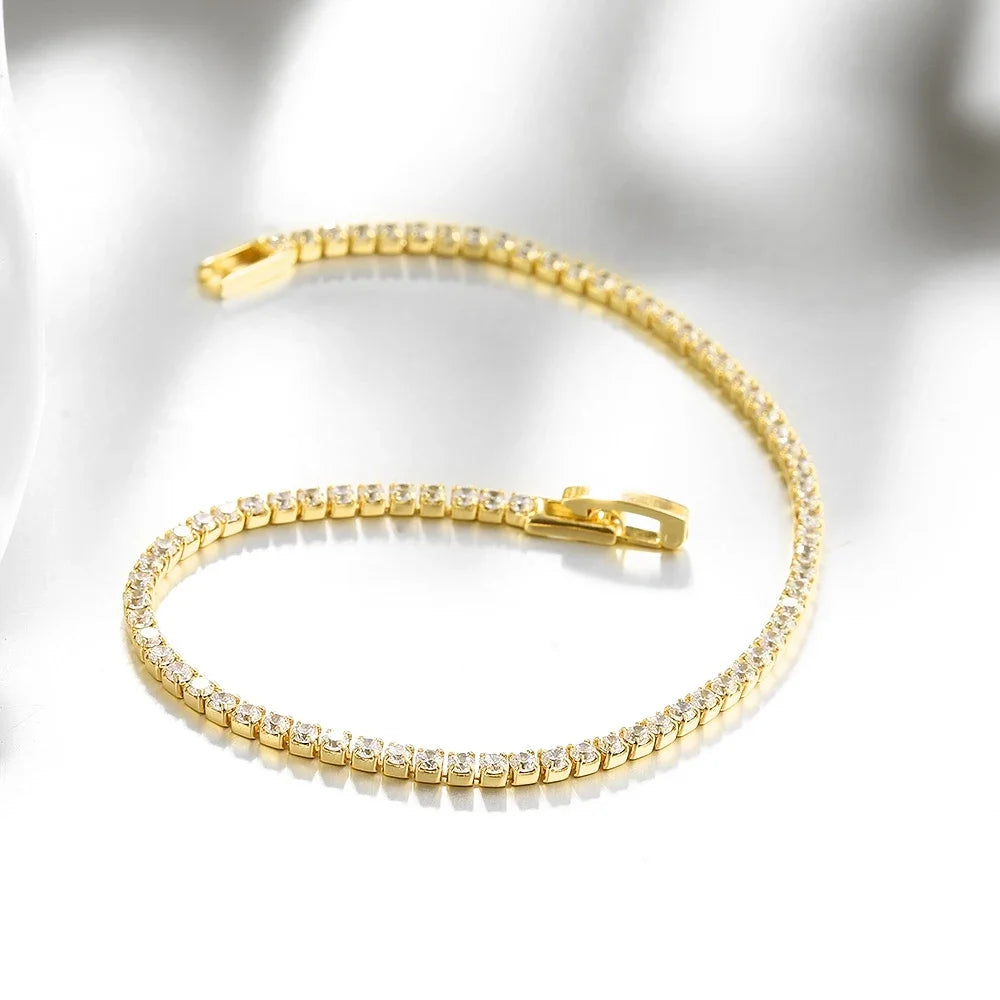Genuine Sterling Silver Tennis Bracelet with Zirconia - Smarsty