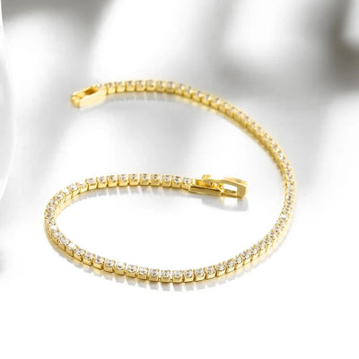 Genuine Sterling Silver Tennis Bracelet with Zirconia - Smarsty