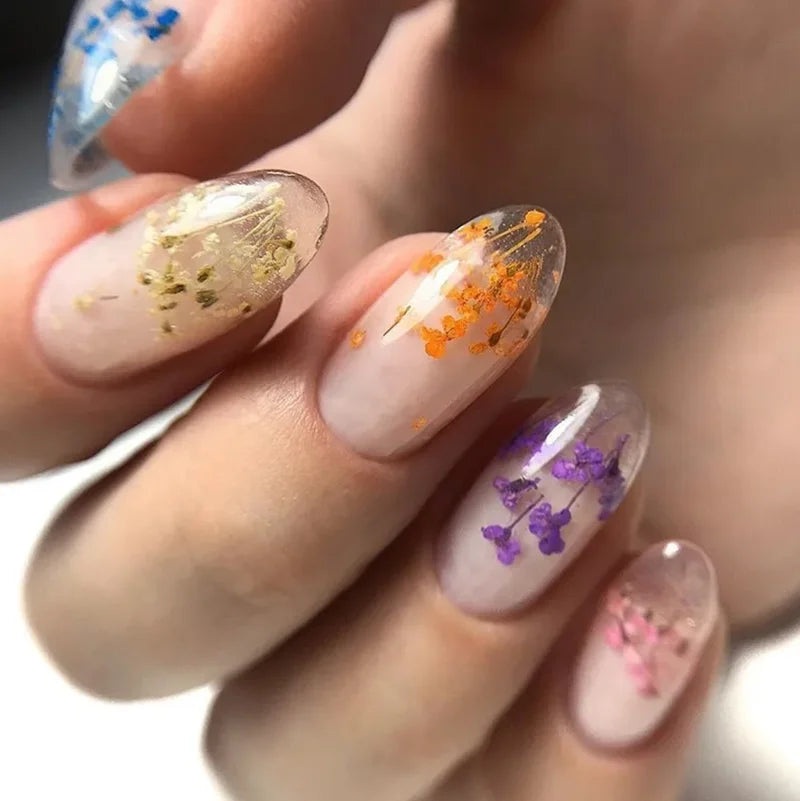 Pink Dried Flower Gel Nail Polish for Fairy Nail Art - Smarsty