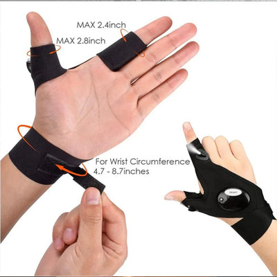 Cycling Gloves With Lights Gloves for Fishing Equipment Accessories Glove With Led Fingerless Light Fingers Mittens Apparel - Smarsty