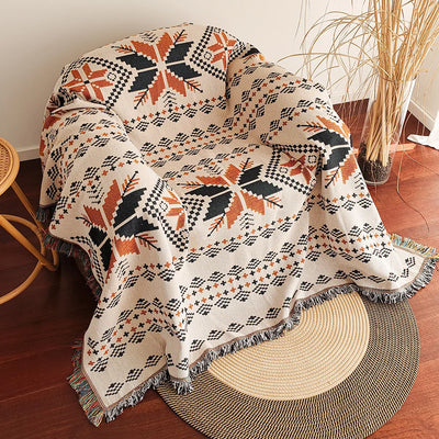 Oversized Boho Aztec Blanket for Cozy Decor - Smarsty