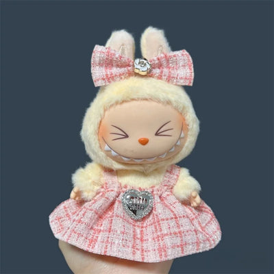 For 17cm Labubu Plush Doll Skirt- Adorable Skirt Set for DIY Clothes Accessories Gift by Smarsty
