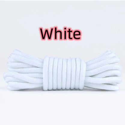 2pcs/ Pair Round Solid Polyester Black Brown Shoelaces For Marten Boot Women Men Outdoor Hiking Boots Sports Shoes Lace Strings - Smarsty