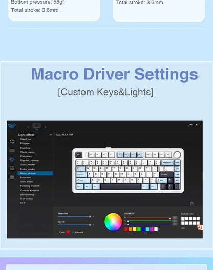 Gaming Mechanical Keyboard 75 Percent RGB Gasket Structure