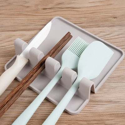 Silicone Tableware Drying Kitchen Utensil Rack Rest Holders Fork Spatula Multifunctional Shelf Organizer Non-Slip Storage Pad by Smarsty
