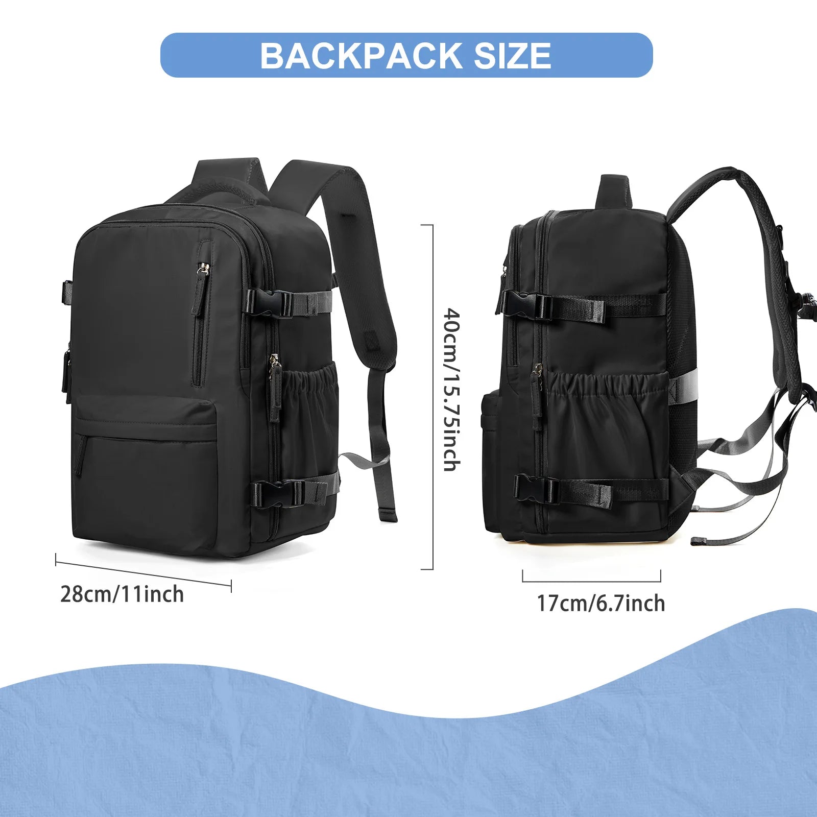Cabin Airplane Travel Backpack 40x30x20, Hand Luggage Cabin Backpack Wizzair 40x30x20 Carry-Ons Men Women 15.6 inch Laptop Bags - Smarsty