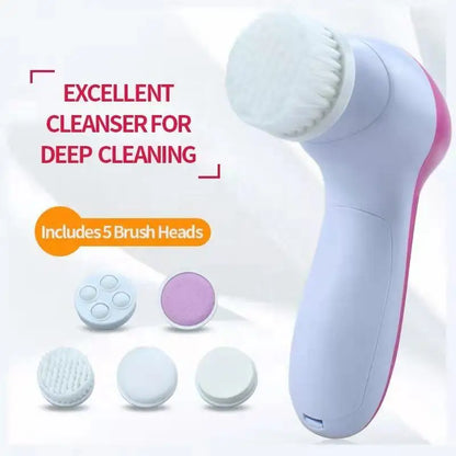 Electric 5 In 1 Facial Brush With Pore Cleaner - Smarsty