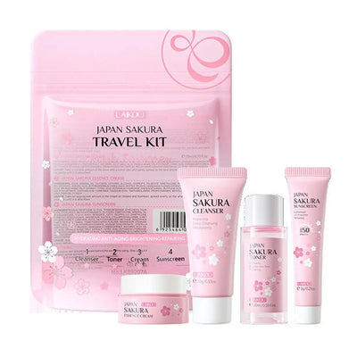 Sakura Skin Care Sets & Kits With Cleanser,Serum,Eye Cream,essence Cream Beauty Products For Women Gift Sets Routine Travel Kit - Smarsty