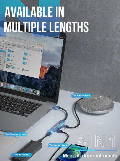 4 Port USB 3.0 Hub Docking Adapter For Laptops And Tablets