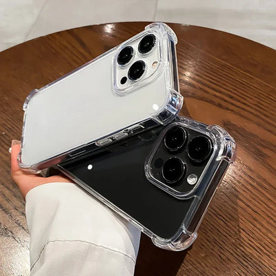 Smarsty Shockproof Transparent IPhone Case With Soft Silicone Bumper -