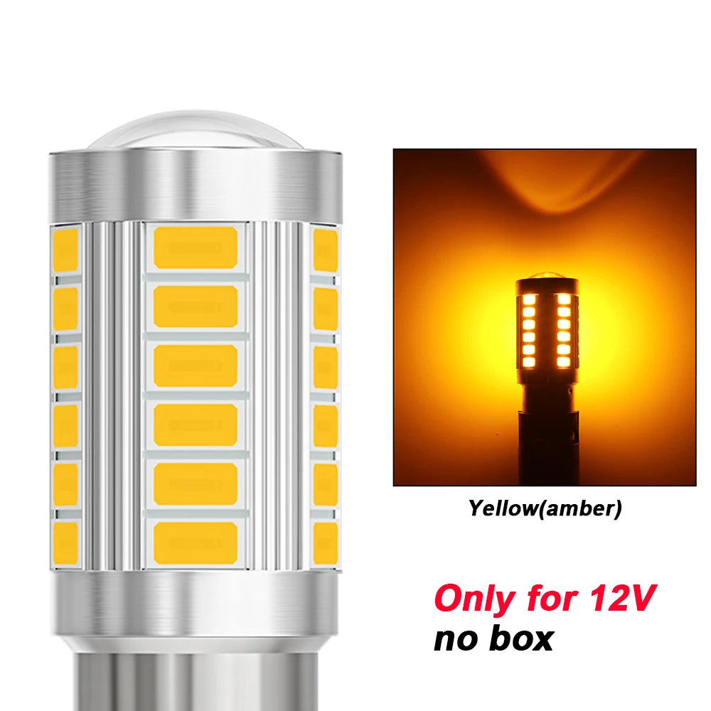 2pcs LED 1156 BA15S P21W 1157 BAU15S PY21W P21/5W BAY15D For Car Truck ATV Light Canbus 5630SMD Turn Signal Lamp DRL Bulb 12V24V - Smarsty