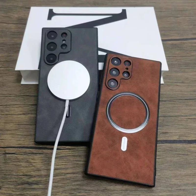 Luxury Leather Case For Samsung Galaxy MagSafe Wireless - Smarsty