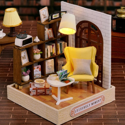 Wooden Mini Miniature Doll House DIY Small House Kit 3D Puzzle Building Assembly House Furniture Toy Children's Birthday Gifts by Smarsty