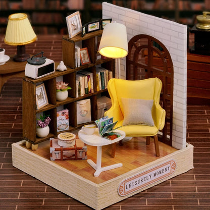 Wooden Mini Miniature Doll House DIY Small House Kit 3D Puzzle Building Assembly House Furniture Toy Children's Birthday Gifts