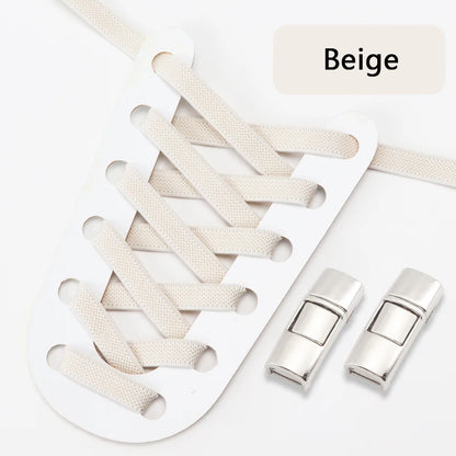 Elastic Laces Sneakers Press Lock Shoelaces Without Ties 8MM Wide Flats No Tie Shoe Laces Kids Adult Sports Running Shoelace NEW