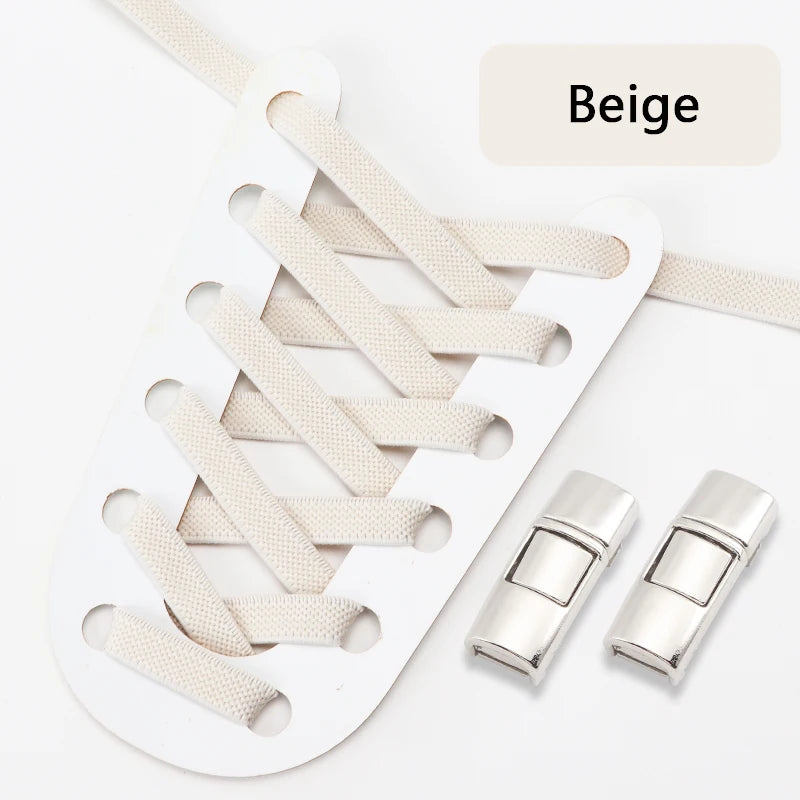 Elastic Laces Sneakers Press Lock Shoelaces Without Ties 8MM Wide Flats No Tie Shoe Laces Kids Adult Sports Running Shoelace NEW