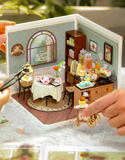 Robotime Rolife Super Creator Series Plastic Dollhouse Building Blocks for Kids Yum Burgers Leisurely Cheers Bar Sweet Sips Tea