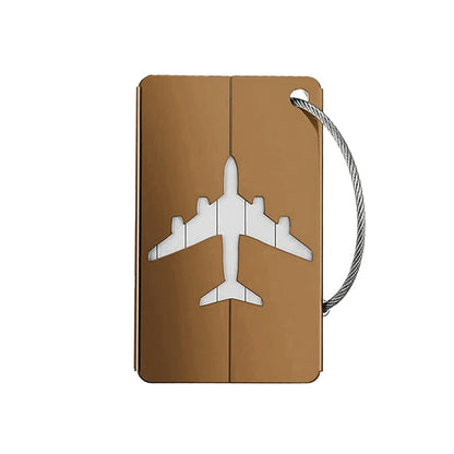 Aluminum Alloy Travel Luggage Tag Hanging Tag Suitcase Tag Plane With Name ID Cards Anti-lost Solid Color Travel Accessories - Smarsty