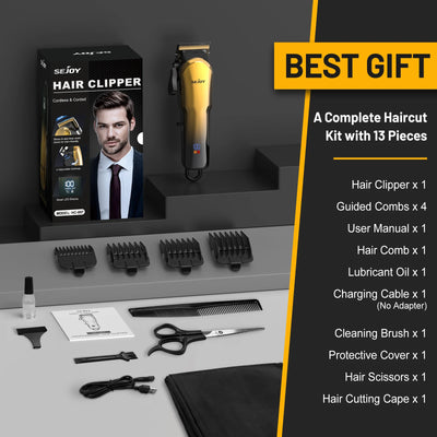 Sejoy Electric Hair Trimmer Cordless Professional Rechargeable Shaver Hair Cutting Machine for Men Hair Clipper Barber Shop