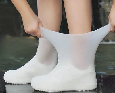 1 Pair Silicone WaterProof Shoe Covers Lip-resistant Rubber Rain Boot Rain Gear Overshoes Accessories for Outdoor Rainy Day - Smarsty